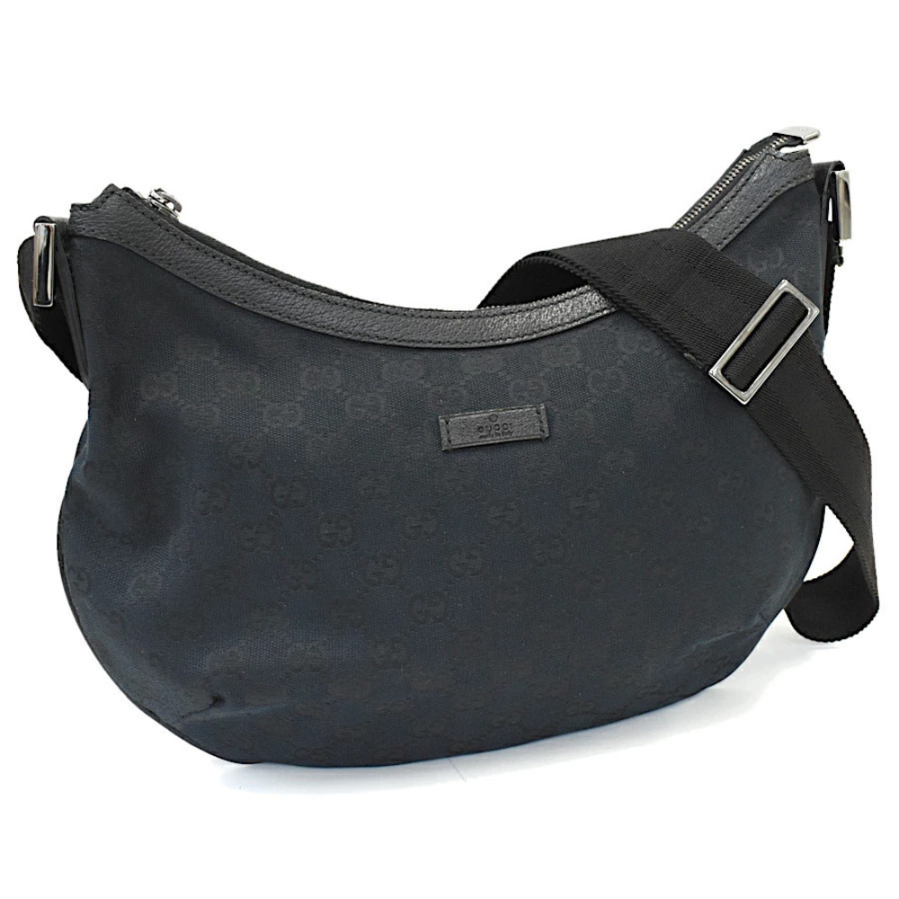 Gucci Crossbody Bag GG Canvas Jacquard Leather Black